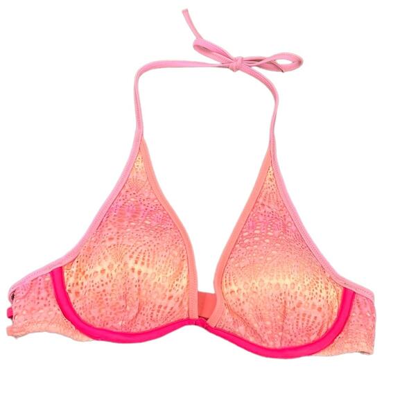 Victorias's Secret Pink & Peach Bikini Halter Top - Picture 1 of 13